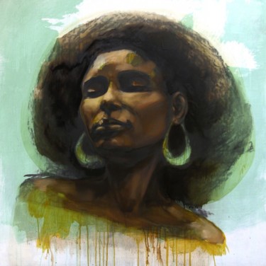 Painting titled "Garota" by Gaele Flao, Original Artwork, Oil