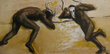 Painting titled "Bêtes 2" by Gaele Flao, Original Artwork, Oil
