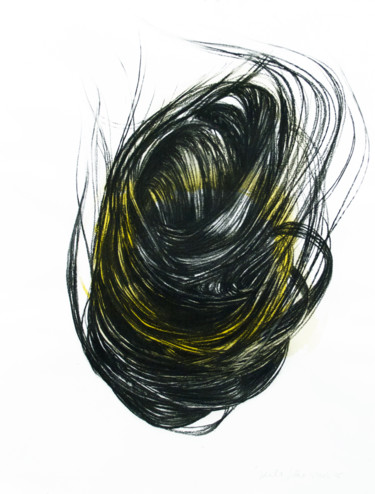 Рисунок под названием "Etoupe #7" - Gaele Flao, Подлинное произведение искусства, Древесный уголь