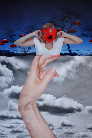 Fotografia intitolato "Faire l'autruche" da Gaelle Dechery, Opera d'arte originale, Collages