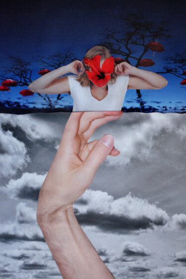 Fotografie getiteld "Faire l'autruche" door Gaelle Dechery, Origineel Kunstwerk, Collages