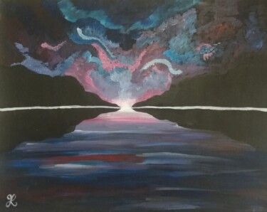 Painting titled "Horizon" by Gaëlle Lextrait, Original Artwork, Acrylic