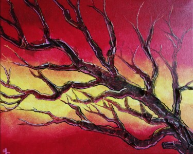 Painting titled "Sunset" by Gaëlle Lextrait, Original Artwork, Acrylic