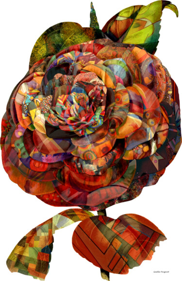 Arts numériques intitulée "Rose" par Gaëlle Peignot, Œuvre d'art originale, Travail numérique 2D