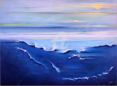 Painting titled ""Le mont Blue-Jean"" by Gaëlle, Original Artwork, Oil