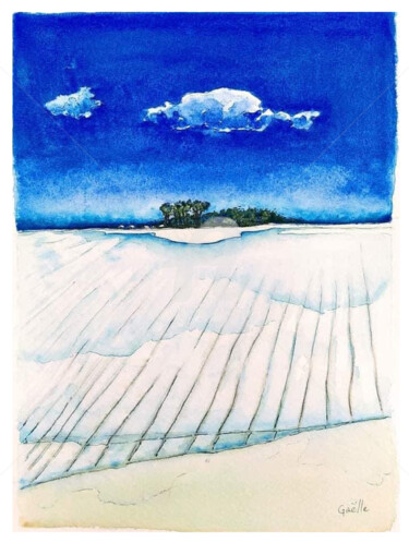 Peinture intitulée "plage de la Bretagn…" par Gaëlle, Œuvre d'art originale, Aquarelle