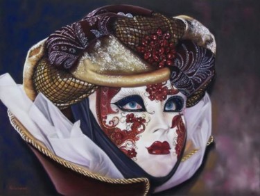 Peinture intitulée "masque de venise" par Gaeng, Œuvre d'art originale