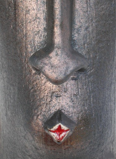 Sculpture titled "masque-3-detail.jpg" by Gaëtan Jeusselin, Original Artwork