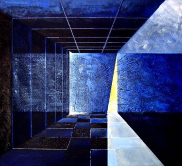 Peinture intitulée "Interno prospettico" par Gaetano Ligrani (Gali), Œuvre d'art originale, Acrylique