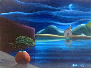 Painting titled "Notturno" by Gaetano Ligrani (Gali), Original Artwork, Acrylic