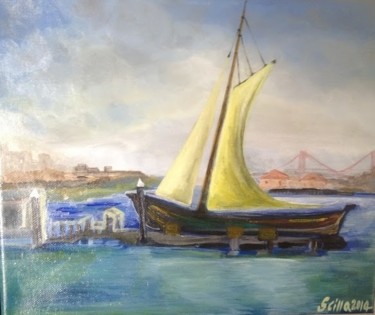 Peinture intitulée "Guimaraes boat" par Gaetano Scilla, Œuvre d'art originale, Acrylique