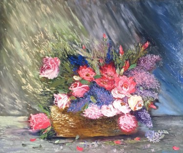 Painting titled "Bouquet" by Tatiana Gagarina, Original Artwork, Oil