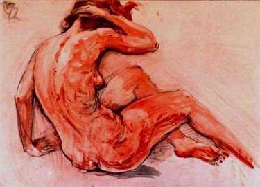 Painting titled "Nude" by Gagik Ghazaryan, Original Artwork