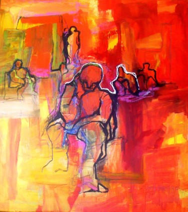 Pittura intitolato "reflexion" da Oscar Gagliano, Opera d'arte originale, Acrilico