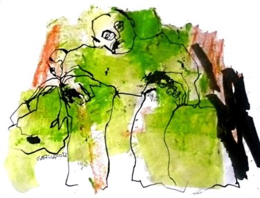 Dibujo titulada "acaso" por Oscar Gagliano, Obra de arte original, Tinta