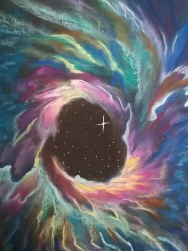 Painting titled "Cosmos" by Gaïa-Jeanne Céleste, Original Artwork, Pastel