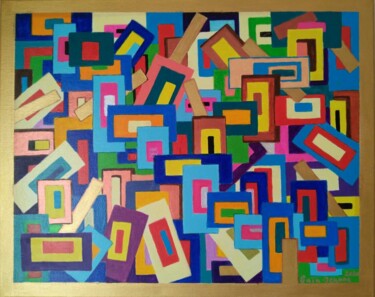 Peinture intitulée "Les rectangles." par Gaïa-Jeanne Céleste, Œuvre d'art originale, Acrylique