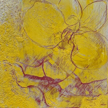 Painting titled "Yellow Orchids #2" by Gaia Starace, Original Artwork, Oil