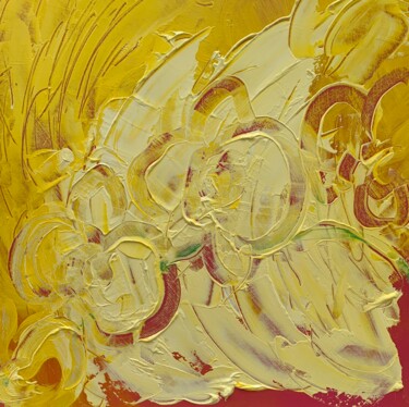 Painting titled "Yellow Orchids #5" by Gaia Starace, Original Artwork, Oil