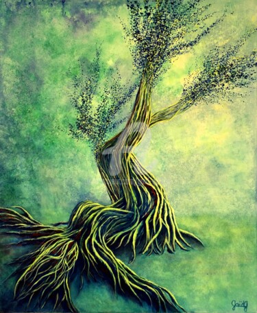 제목이 "Rêverie et Lascivité"인 미술작품 Gaïdg로, 원작, 아크릴 나무 들것 프레임에 장착됨