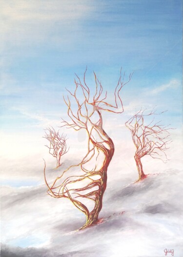 Painting titled "Turbulences" by Gaïdg, Original Artwork, Oil