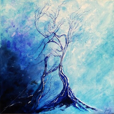 제목이 "Solitude"인 미술작품 Gaïdg로, 원작, 아크릴 나무 들것 프레임에 장착됨