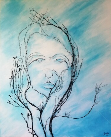 Картина под названием "Patience" - Gaïdg, Подлинное произведение искусства, Акрил Установлен на Деревянная рама для носилок