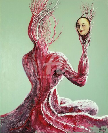 Miroir Peinture intitulée "Miroir" par Gaïdg, Œuvre d'art originale, Acrylique Monté sur Châssis