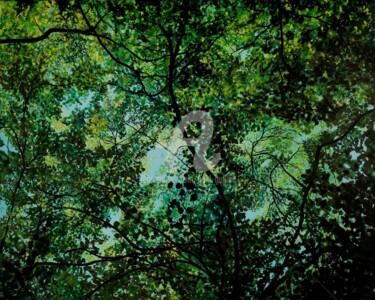 Malarstwo zatytułowany „Ciel Végétal XXII 1” autorstwa Gaïdg, Oryginalna praca, Akryl Zamontowany na Drewniana rama noszy