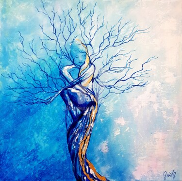 Картина под названием "Equilibre XXII" - Gaïdg, Подлинное произведение искусства, Акрил Установлен на Деревянная рама для но…