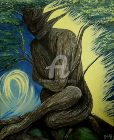 Картина под названием "Femme Végétale" - Gaïdg, Подлинное произведение искусства, Акрил Установлен на Деревянная рама для но…