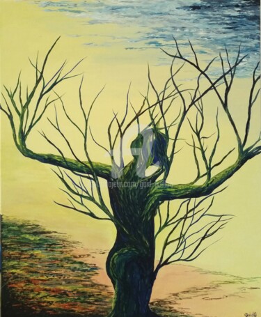 제목이 "La Danseuse"인 미술작품 Gaïdg로, 원작, 아크릴 나무 들것 프레임에 장착됨