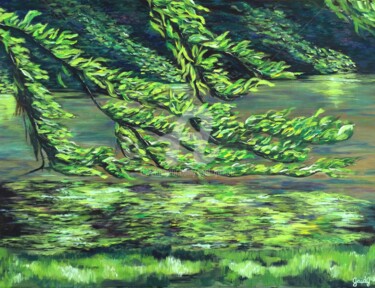 Pintura titulada "Branche caressante" por Gaïdg, Obra de arte original, Acrílico Montado en Bastidor de camilla de madera