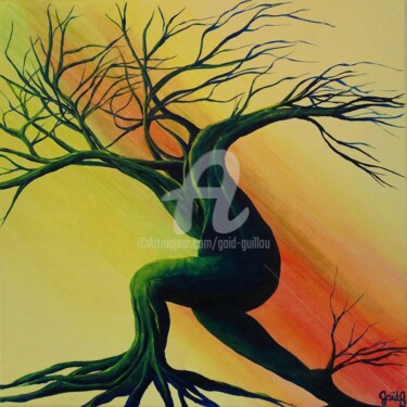 Картина под названием "Course" - Gaïdg, Подлинное произведение искусства, Акрил Установлен на Деревянная рама для носилок