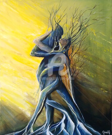 Pittura intitolato "Tango 1" da Gaïdg, Opera d'arte originale, Acrilico Montato su Telaio per barella in legno