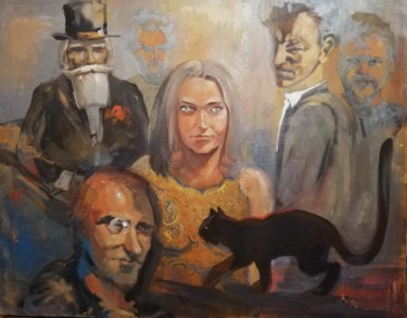 Pintura intitulada "Cette femme mystère…" por Elmars Gaigalnieks, Obras de arte originais, Óleo Montado em Armação em madeira