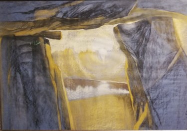 Malerei mit dem Titel "La levee du soleil" von Elmars Gaigalnieks, Original-Kunstwerk, Pastell Auf Karton montiert