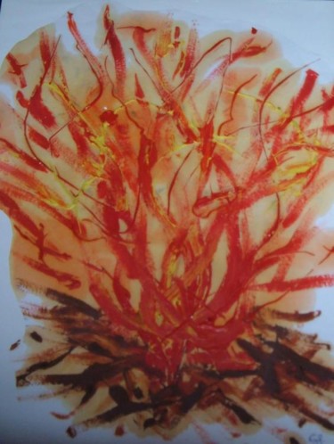 Painting titled "flame" by Gail Fletcher, Original Artwork