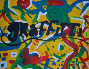 Painting titled "graffitti" by Gail Fletcher, Original Artwork