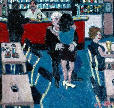 Peinture intitulée "bar" par Pascal Gaillard, Œuvre d'art originale