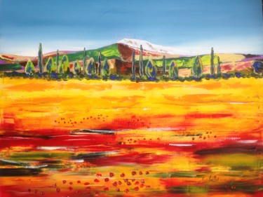 Painting titled "le mont Ventoux" by Jean-Louis Gaillard, Original Artwork, Acrylic Mounted on Wood Stretcher frame
