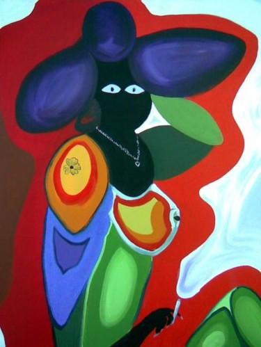Painting titled "Femme Pétale" by Jean-Louis Gaillard, Original Artwork, Acrylic Mounted on Wood Stretcher frame