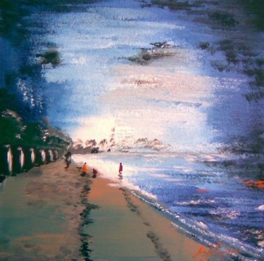 Painting titled "lever de plage" by Jean-Louis Gaillard, Original Artwork, Acrylic