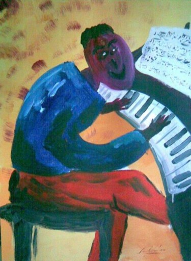 Painting titled "Piano Blues" by Jean-Louis Gaillard, Original Artwork, Acrylic