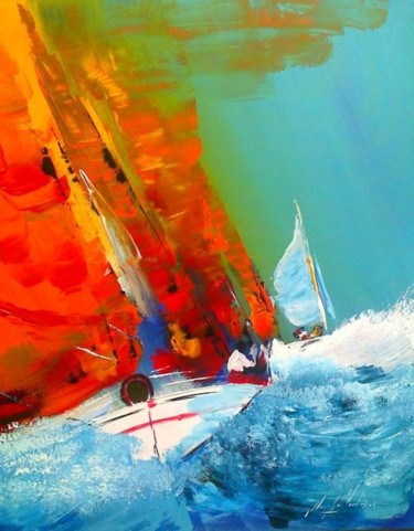 Peinture intitulée "lame de surf" par Jean-Louis Gaillard, Œuvre d'art originale, Huile