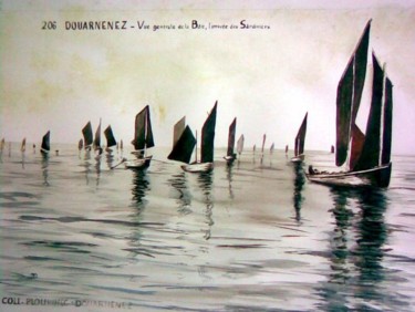Painting titled "Douarnenez 1925" by Jean-Louis Gaillard, Original Artwork, Oil