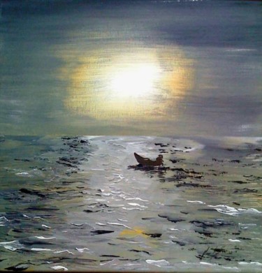 Painting titled "solitude" by Jean-Louis Gaillard, Original Artwork, Oil