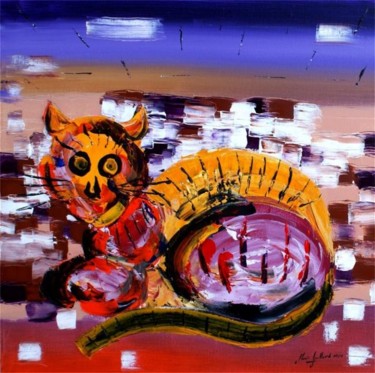 Malerei mit dem Titel "chat foin" von Jean-Louis Gaillard, Original-Kunstwerk, Acryl