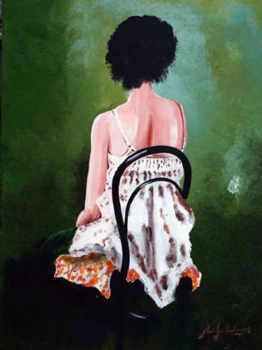 Картина под названием "femme d'un soir" - Jean-Louis Gaillard, Подлинное произведение искусства, Масло