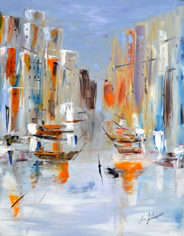 Painting titled "Rialto" by Jean-Louis Gaillard, Original Artwork, Acrylic Mounted on Wood Stretcher frame